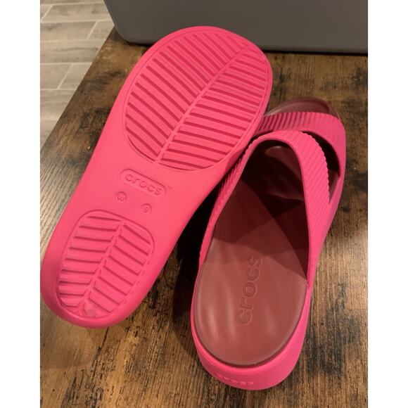 Crocs Sandals Getaway Groove Platform H-Strap Dragon Fruit Pink Women's Size 9 - Picture 5 of 5